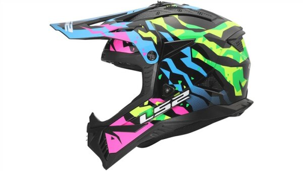 LS2 Crosshelm MX708 Fast II Grotesk blau / pink / grün