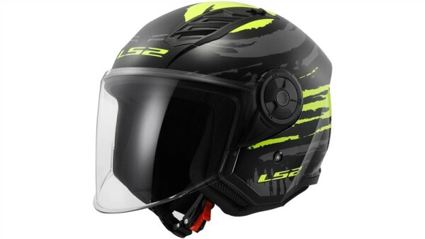 LS2 Jethelm OF616 Airflow II Brush schwarz / neongelb