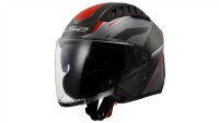 LS2 OF600 Copter II Diston Jethelm schwarz,grau,rot Gloss...