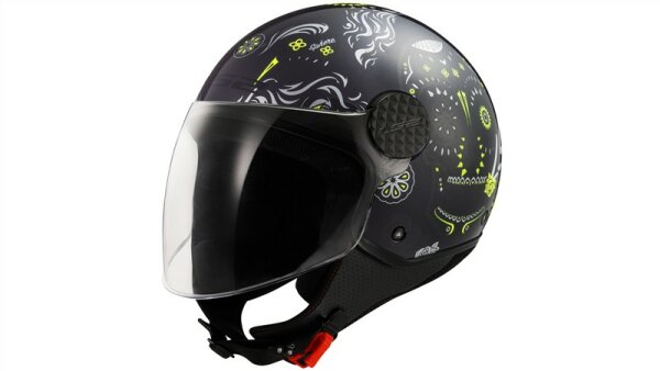 LS2 OF558 Sphere Lux II Maxca Jethelm schwarz,gelb Gloss Black H-V Yellow