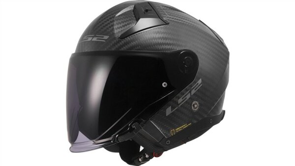 LS2 OF603 Infinity II Carbon Solid Jethelm schwarz Matt Carbon