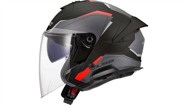 LS2 Jethelm OF618 Verso II Air schwarz / grau / rot
