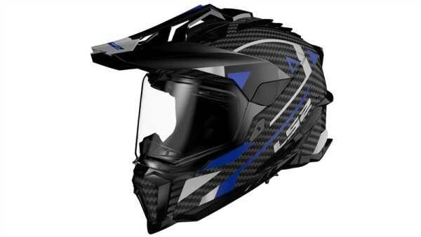 LS2 Endurohelm MX701 Explorer Carbon Adventure schwarz / blau