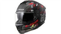 LS2 FF808 Stream II Angry Monkey Integralhelm schwarz,rot...