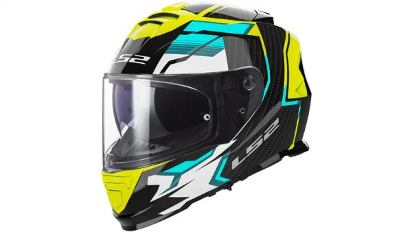 LS2 FF800 Storm II Tracker Integralhelm schwarz,gelb Gloss Black H-V Yellow