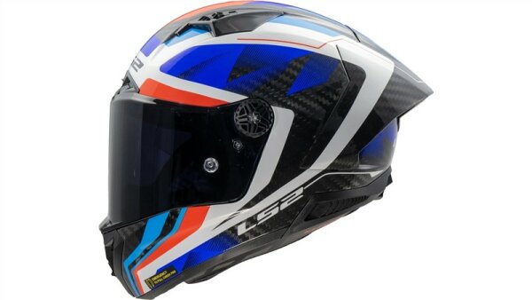 LS2 Integralhelm FF805 Thunder Carbon GP Raute blau / rot