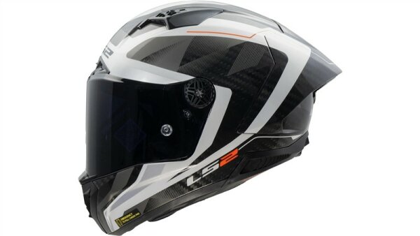 LS2 Integralhelm FF805 Thunder Carbon GP Raute weiß / grau