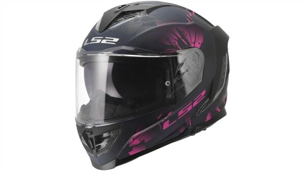LS2 Integralhelm FF818 Storm III Burst schwarz matt / pink