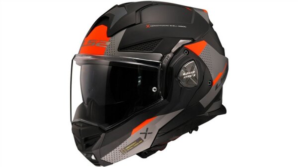 LS2 FF901 Advant X Oblivion Klapphelm schwarz,grau,orange Matt Black Titanium
