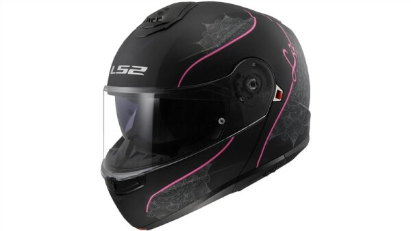 LS2 Klapphelm FF908 Strobe II Lux schwarz / rosa matt