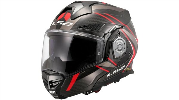 LS2 Klapphelm FF901 Advant X Carbon Future II schwarz / grau / rot