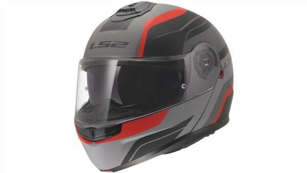 LS2 Klapphelm FF908 Strobe II Monza schwarz / grau / rot