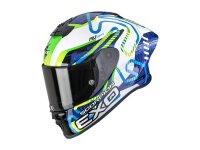 Scorpion EXO-R1 EVO II AIR CORNERING Weiss-Blau-Grün