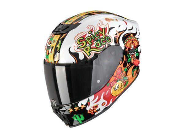 Scorpion EXO-JNR AIR YUCATAN Weiss-Orange-Schwarz