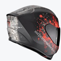 Scorpion EXO-391 WOLF Mattschwarz-Silber-Rot