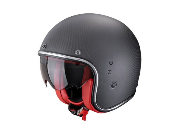 Scorpion BELFAST EVO CARBON SOLID Mattschwarz-Rot