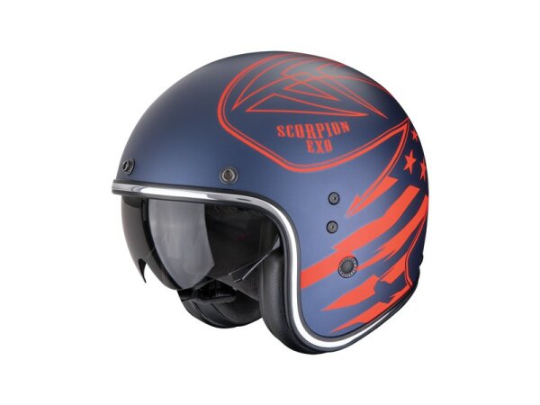 Scorpion BELFAST EVO DAWG Mattblau-Rot