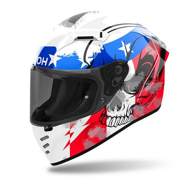 Airoh Helm Connor Nation weiß/blau-rot