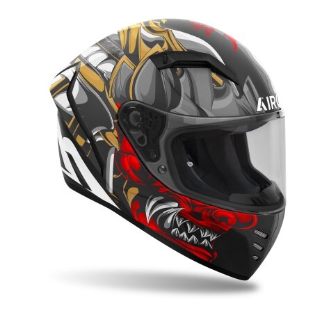 Airoh Helm Connor Samurai matt-schwarz/weiß-rot-bronze