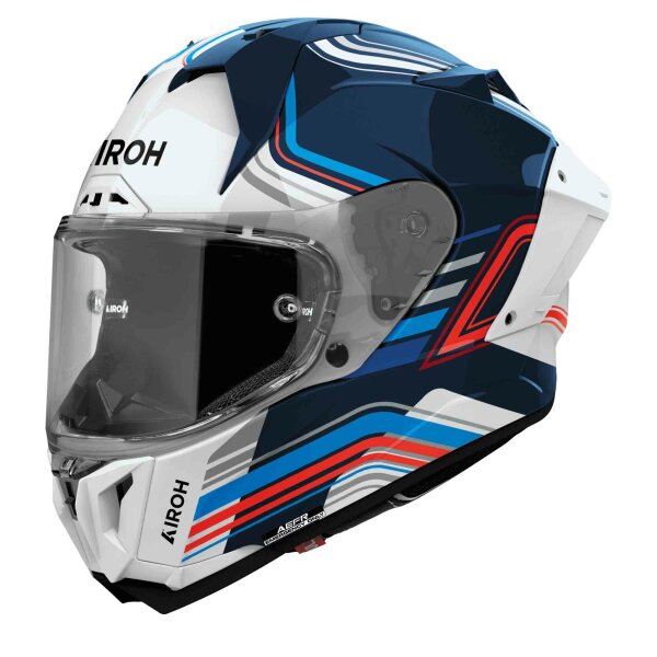 Airoh Helm GP 800 Hurricane weiß/schwarz-blau-rot