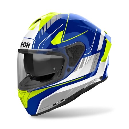 Airoh Helm Spark 2 Chrono weiß/blau-fluo-gelb
