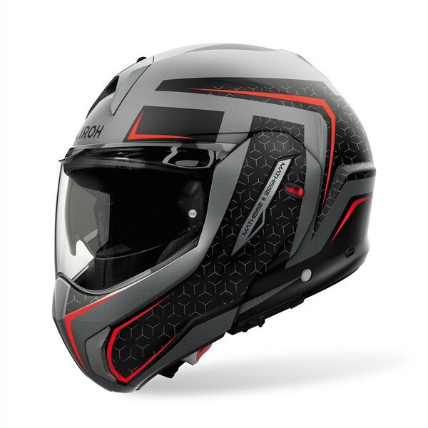 Airoh Helm Mathisse II Magnet matt-schwarz/grau-rot