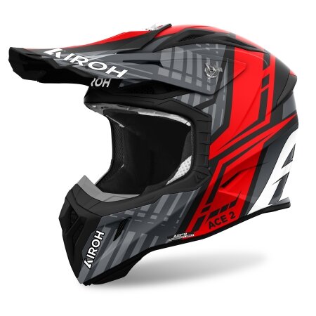 Airoh Helm Aviator Ace 2 Proud matt-schwarz/grau-rot