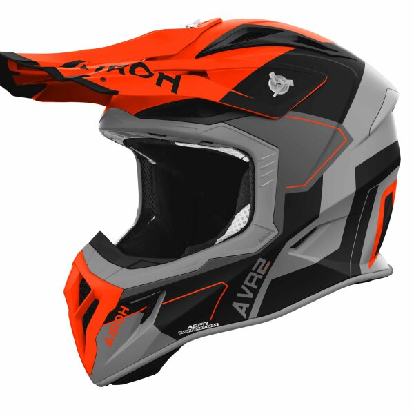 Airoh Helm Aviator Ace 2 Shield matt-schwarz/grau-fluo-orange