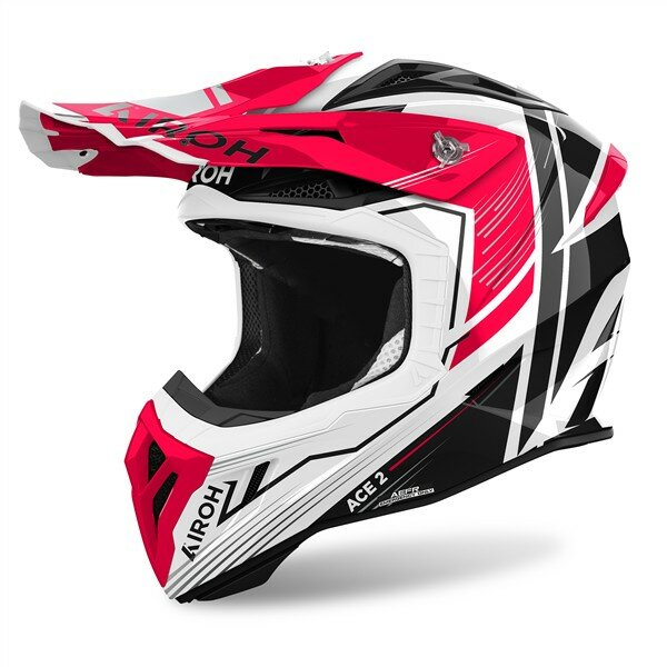 Airoh Helm Aviator Ace 2 Engine weiß/schwarz-rot