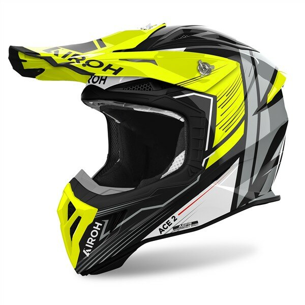 Airoh Helm Aviator Ace 2 Engine grau/schwarz-fluo-gelb