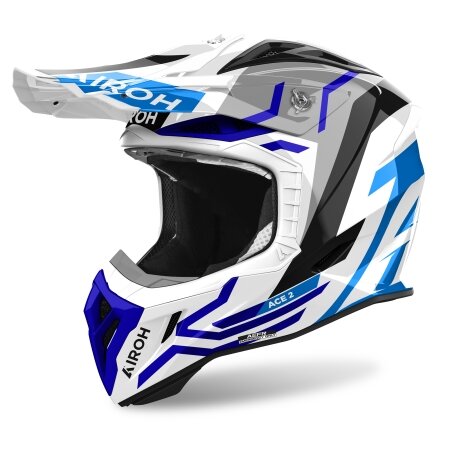 Airoh Helm Aviator Ace 2 Ground weiß/grau-schwarz-blau