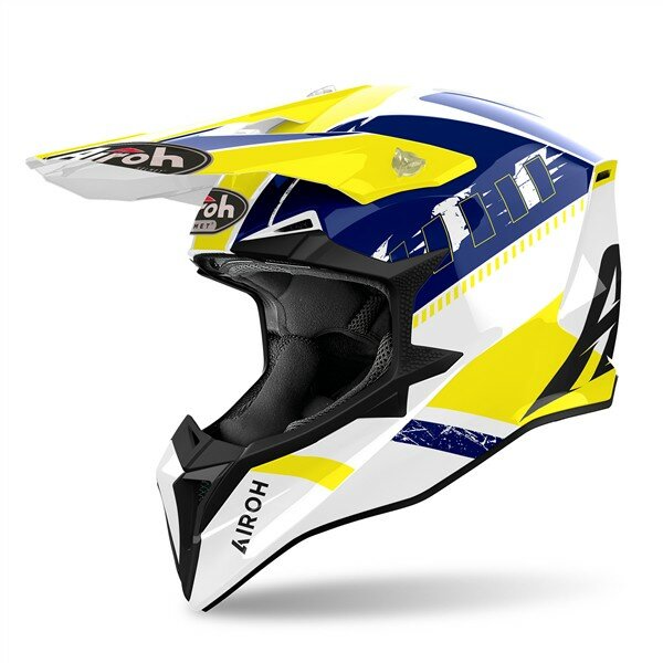 Airoh Helm Wraaap Feel weiß/blau-fluo-gelb