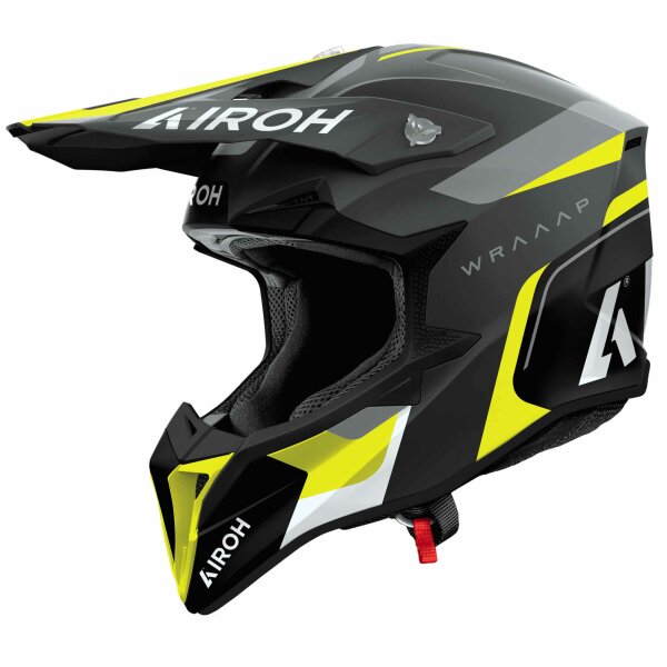 Airoh Helm Wraaap Conquer matt-schwarz/grau-fluo-gelb