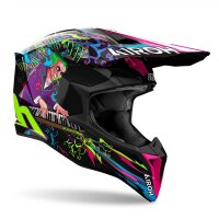 Airoh Helm Wraaap Music schwarz/grün-blau-rosa-lila