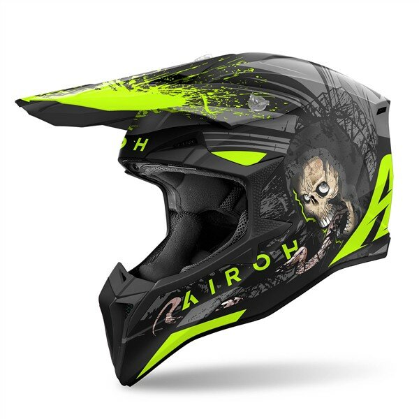 Airoh Helm Wraaap Darkness matt-schwarz/grau-fluo-gelb