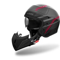 Airoh Helm J 110 Slim matt-grau/schwarz-rot
