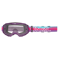 ONeal B-10 Goggle STRIPED pink/purple - clear