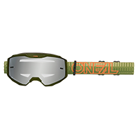 ONeal B-10 Goggle STRIPED green/orange - silver mirror
