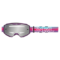 ONeal B-10 Youth Goggle STRIPED pink/purple - silver mirror