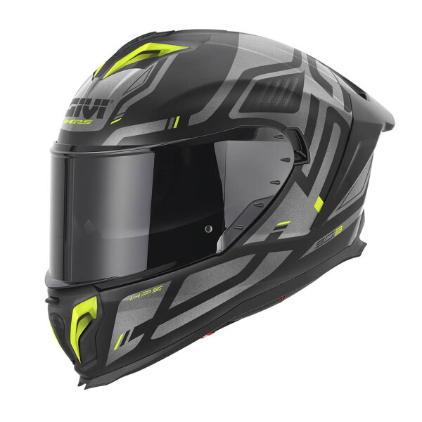 GIVI HPS 50.3 ABS GRAFIC QUASAR, Integral-Helm matt schwarz titanium gelb