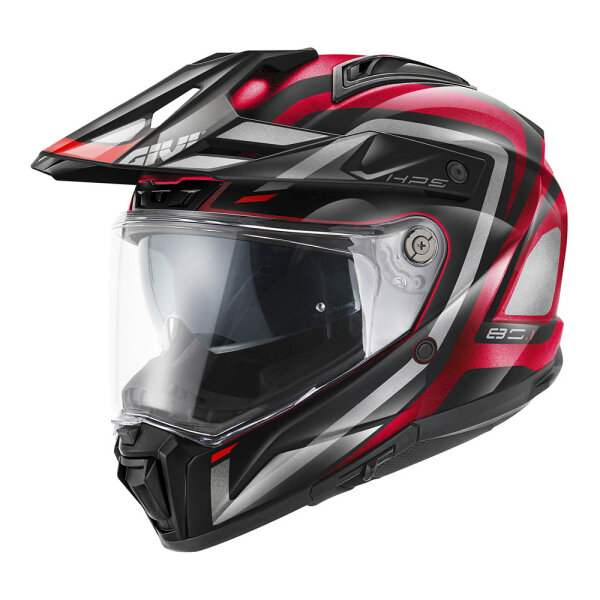 GIVI HPS 80.1 Fiber GRAPHIC APEX  Bordeaux glänzend / Titan / Rot / Schwarz