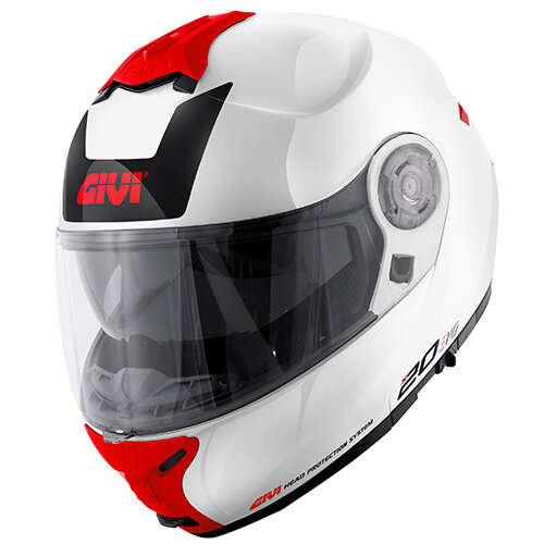 GIVI HPS X.20 EXPEDITION Klapphelm - Graphic EVO glossy - weiß/rot