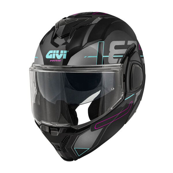 GIVI HPS X36 ABS FLIP-BACK VERTIGO Schwarz glänzend / Fuchsia
