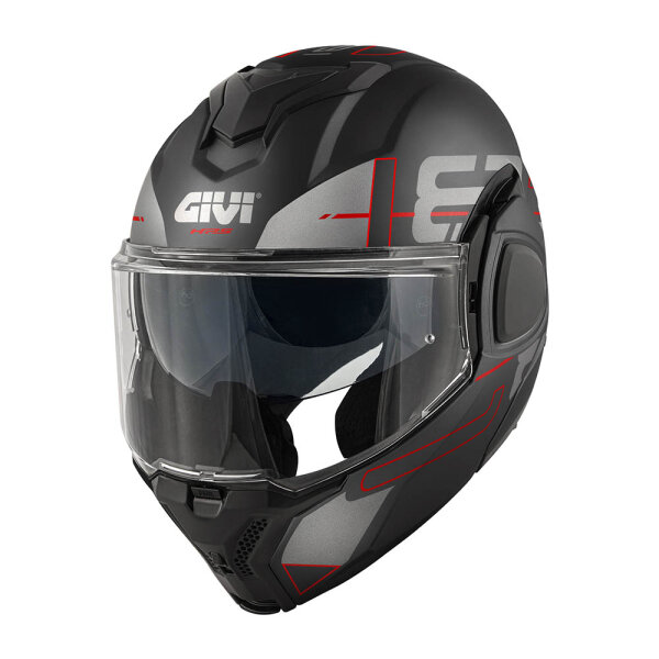 GIVI HPS X36 ABS FLIP-BACK VERTIGO Schwarz matt / Rot