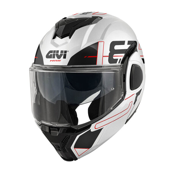 GIVI HPS X36 ABS FLIP-BACK VERTIGO Weiß glänzend / Schwarz / Rot