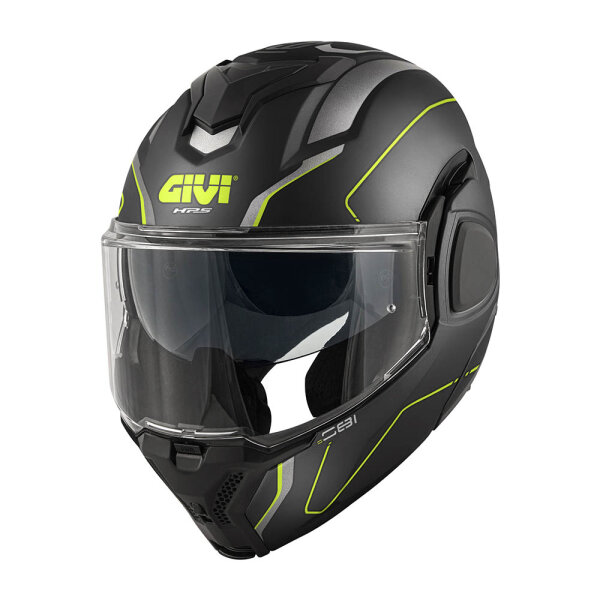 GIVI HPS X36 FIBER FLIP-BACK PULSE Schwarz matt / Silber / Gelb