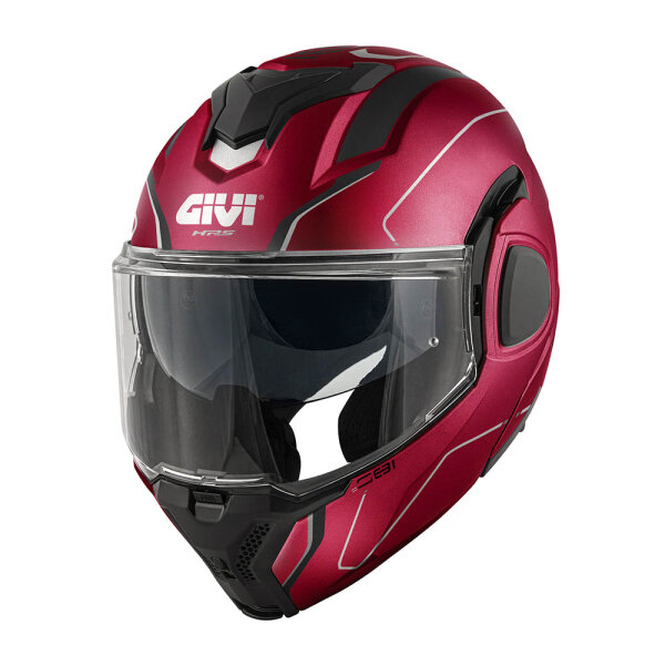 GIVI HPS X36 FIBER FLIP-BACK PULSE Bordeaux glänzend / Schwarz / Silber