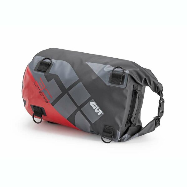 GIVI Easy-T Waterproof Gepäckrolle, Volumen 30 Liter, grau-rot