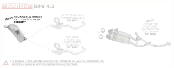 ARROW FULL TITANIUM" silencer (under seat)" Aprilia SX-V 4.5 07-14