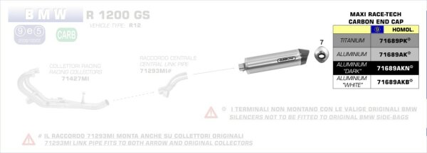 ARROW MaXi Race-Tech Aluminium BMW R 1200 GS Adventure/R 1200 GS 04/12